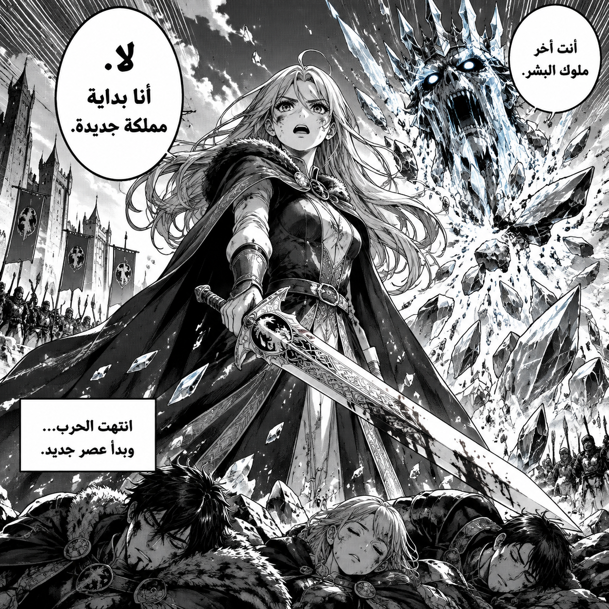 الفصل الأول: موت الملك
كانت ليلة باردة تضرب فيها الرياح نوافذ قلعة فالينور، عاصم
