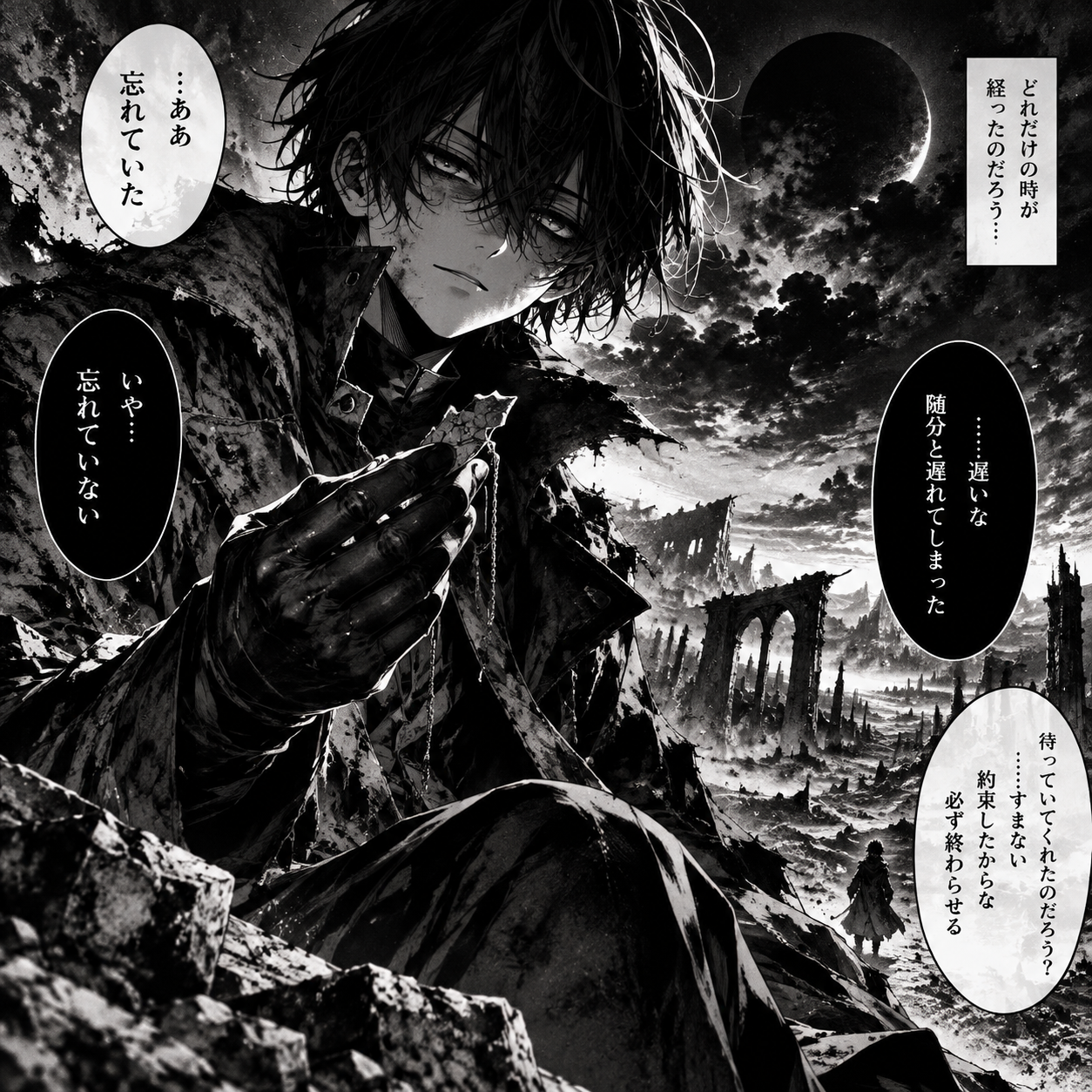 Darkness.
No wind.
No sound.
Nothing moved.
Then—
A faint sound echoed thro
